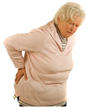 Old lady with back pain